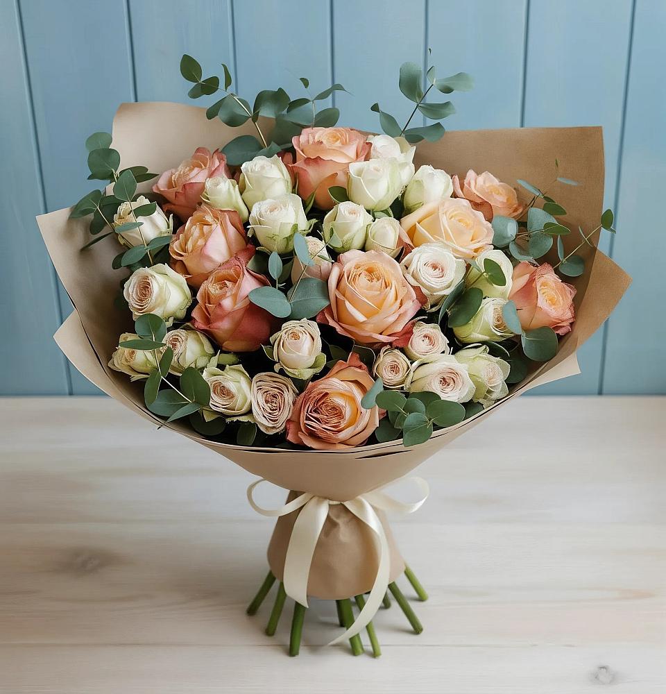 Букет цветов из: Альстромерии и Розы в Войсковицы