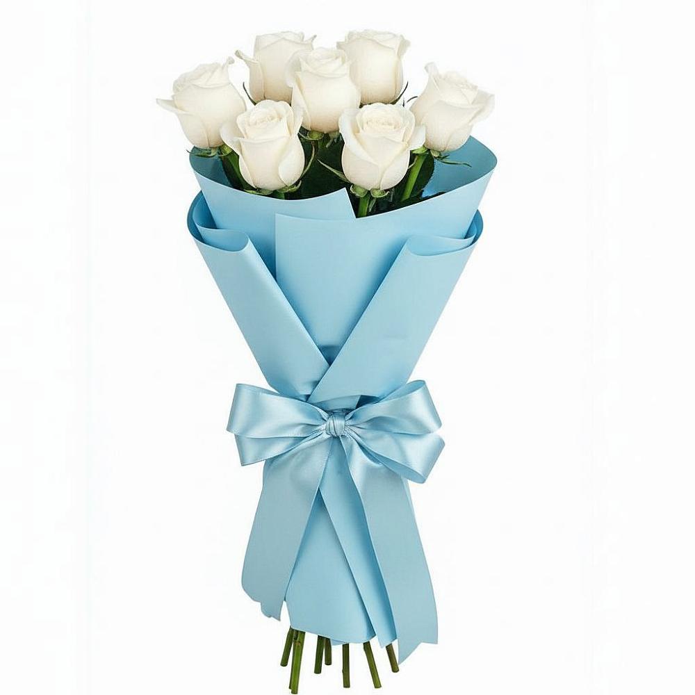 Букет 7 белых роз Проуд в Войсковицы