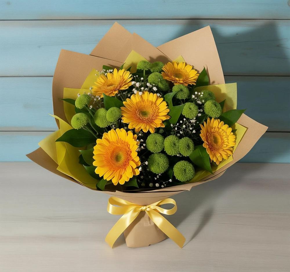 Букет цветов из: Герберы и Хризантемы в Войсковицы