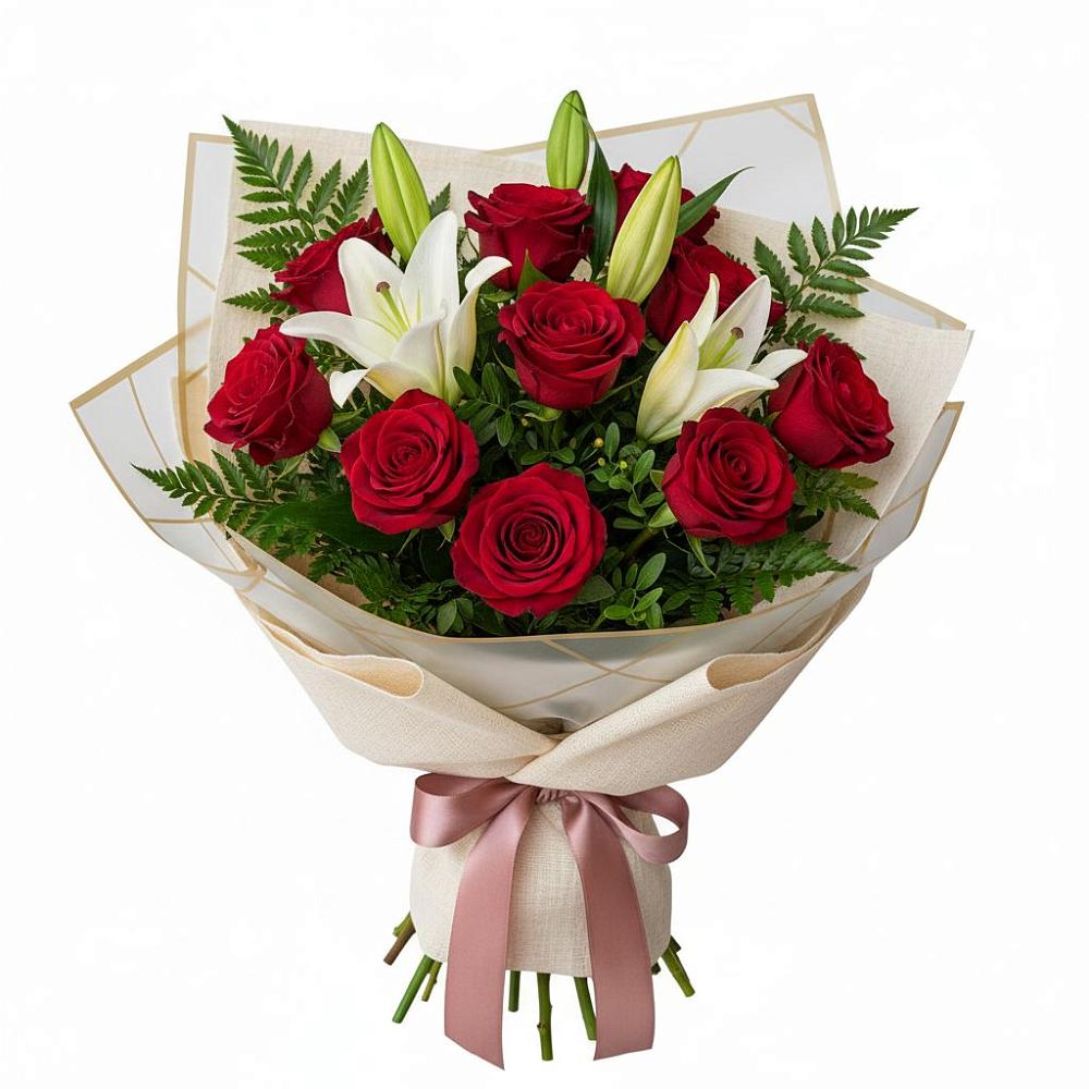 Букет цветов из: Лилии и Розы в Войсковицы