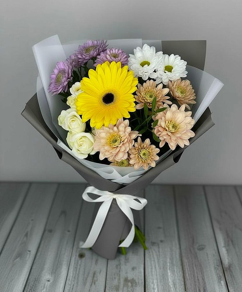 Букет цветов из: Розы, Герберы и Хризантемы в Войсковицы