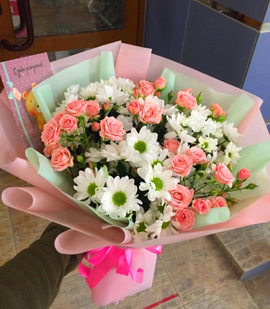 Букет цветов из: Розы и Хризантемы в Войсковицы