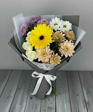 Букет цветов из:  Розы, Герберы и Хризантемы в Войсковицы