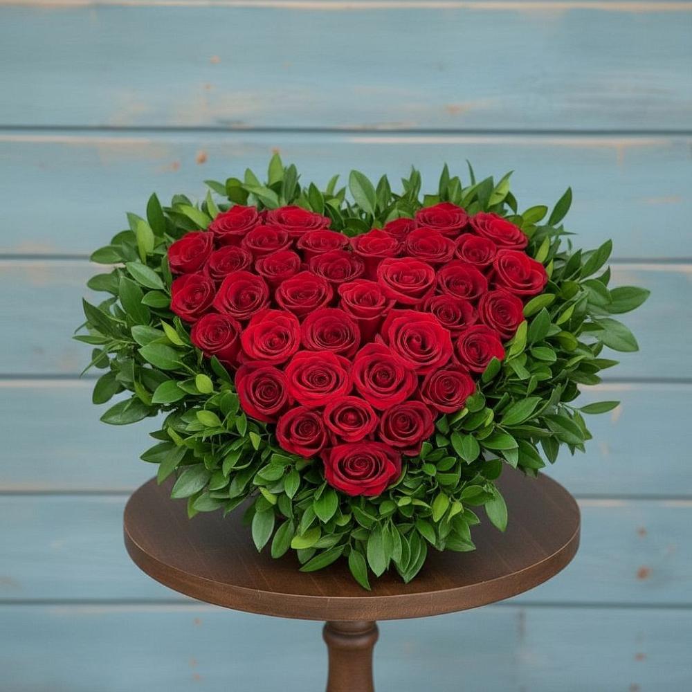 Цветочная композиция из Розы в виде сердца в Войсковицы