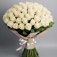 Букет 101 беля роза Белоснежка в Войсковицы