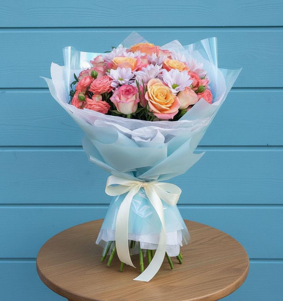 Букет цветов из: Хризантемы и Розы в Войсковицы