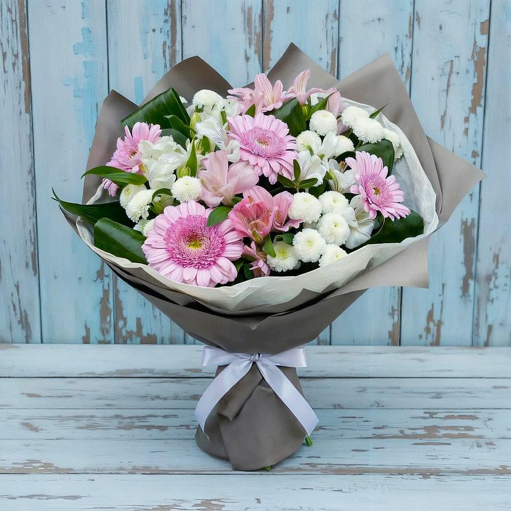 Букет цветов из: Герберы, Альстромерии и Хризантемы в Войсковицы